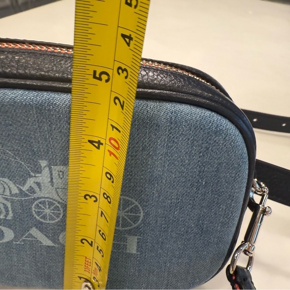 Coach Jes Denim & pebbled Leather Convertible Crossbody Belt Bag NWOT - Picture 6 of 15